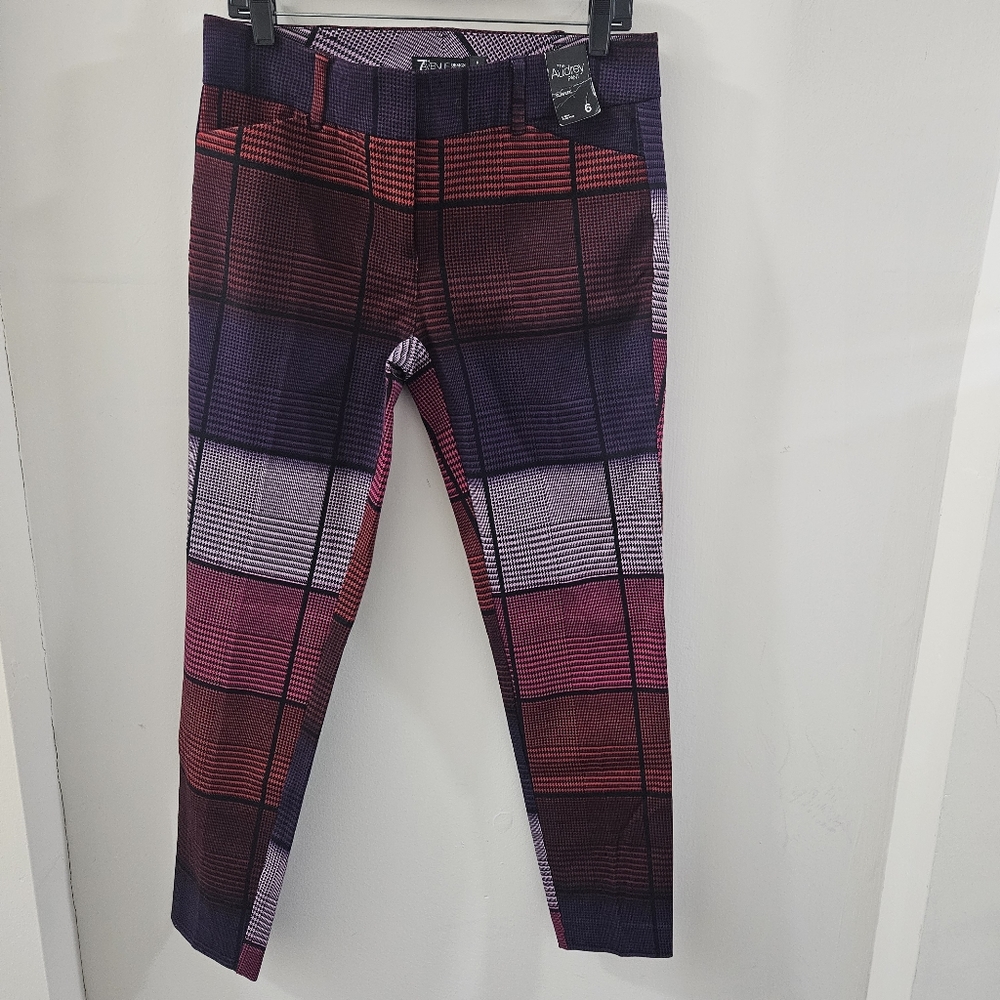 NY&Co Audrey Slim Leg Pant- Multicolor- Black, Red, Purple, Pink Sz 6
